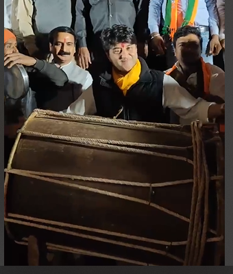 When there was mourning over Harda accident in Madhya Pradesh Union Minister Jyotiraditya Scindia was dancing with a drum