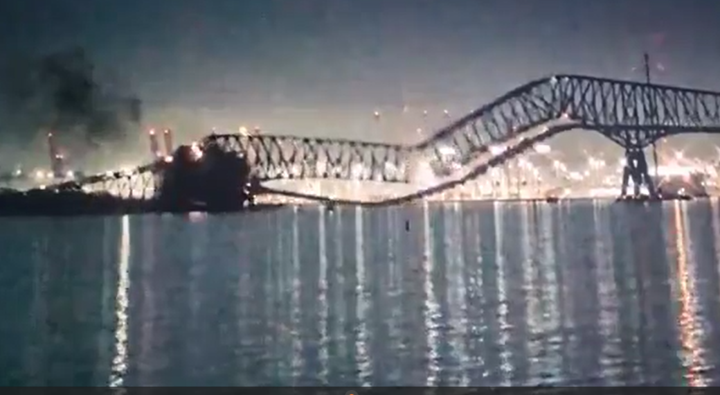 A major bridge collapsed in Baltimore, America after being hit by a container ship.