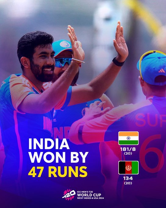 IND Vs AFG T20 WC 2024: Team India's winning start in Super-8, defeated Afghanistan by 47 runs