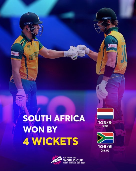 NED vs SA T20 World Cup 2024: 4 Wickets for 12 Runs... But South Africa Escapes Upset – Match Highlights