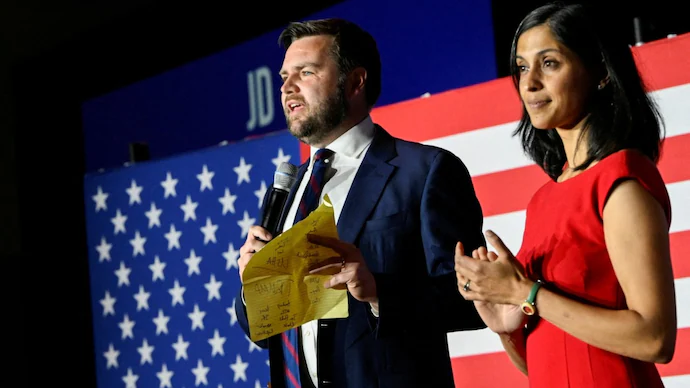 US Election 2024: Trump’s Opponent Now VP Candidate – Wife Usha Chilukuri’s Deep Indian and Hindu Ties Revealed!