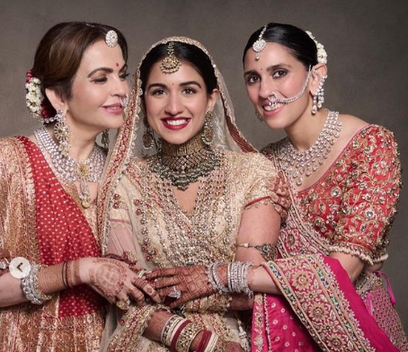 Anant-Radhika wedding: Nita Ambani with Daughter in Law Shloka and Radhika.