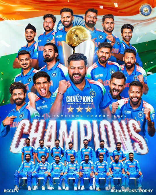 India Wins Champions Trophy 2025: 4-Wicket Victory vs New Zealand